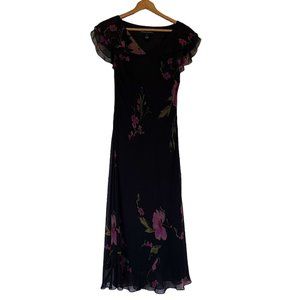 {Jones New York} 2000s Black Floral Dress - size 8